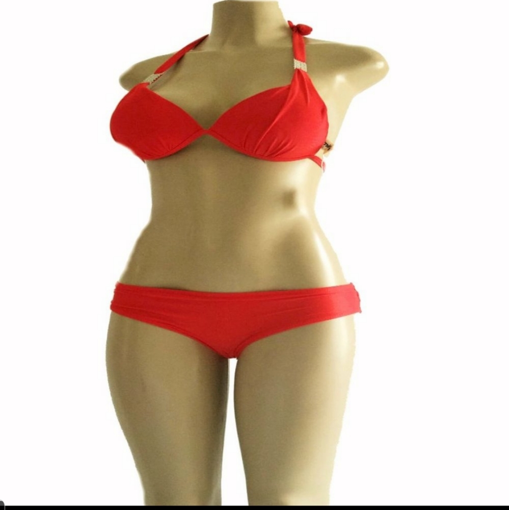 By omni msrp $81  womens lrg coral bikini + bling